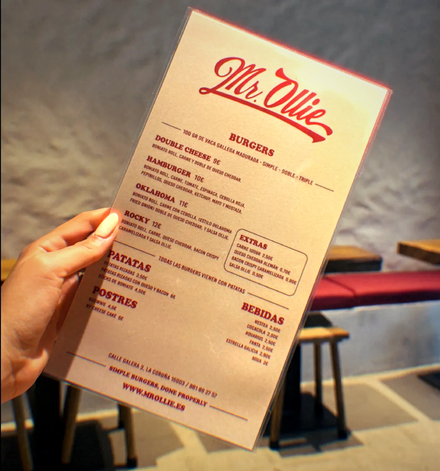 Mr Ollie menu
