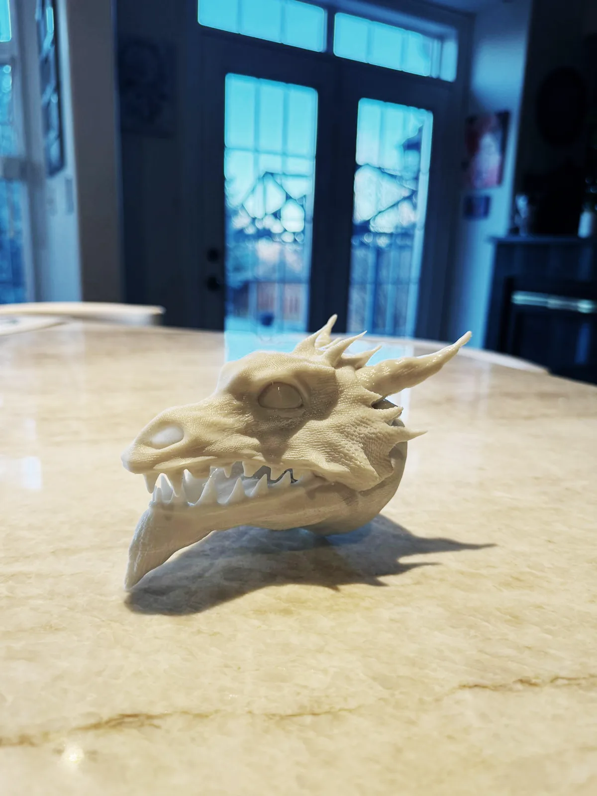 Dragon head, printed