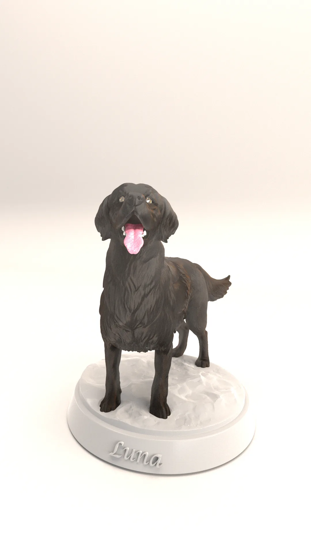Golden retriever on a base