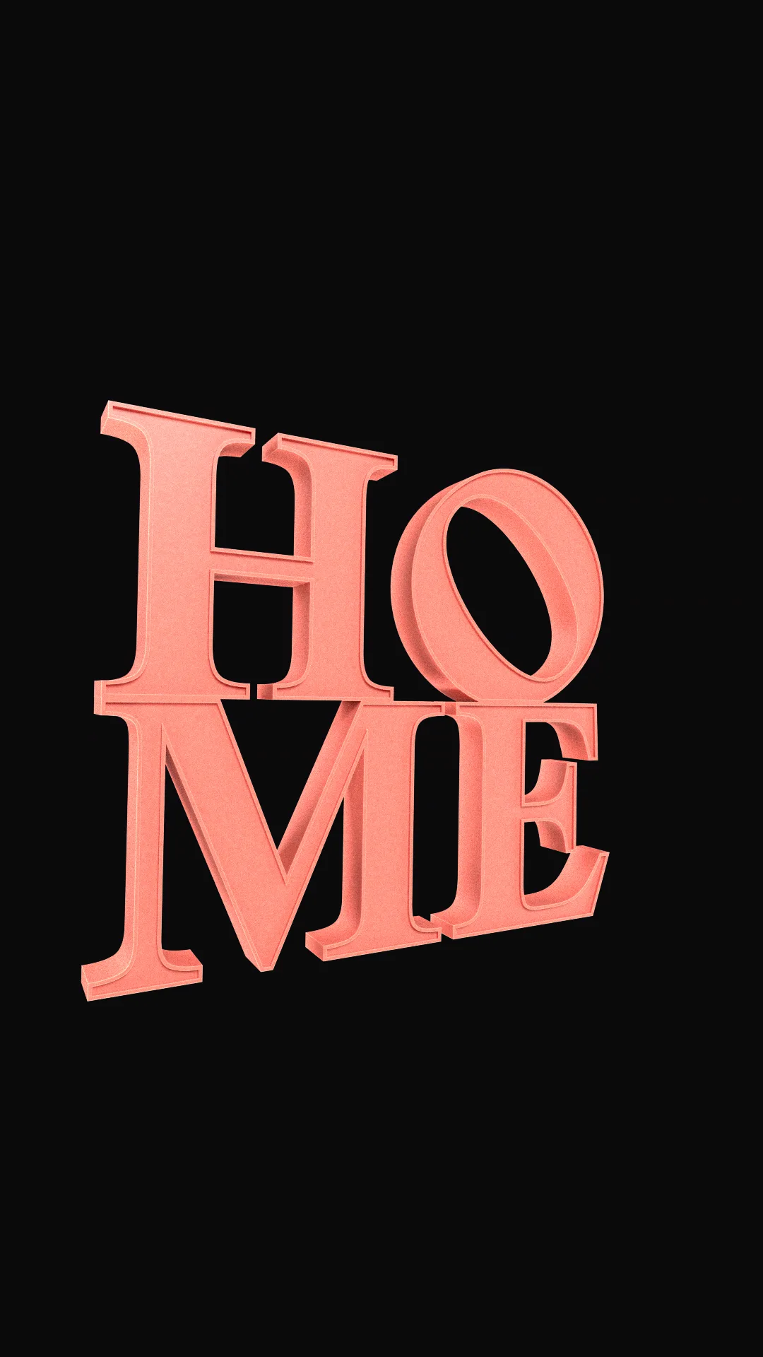 HOME typographic sculpture